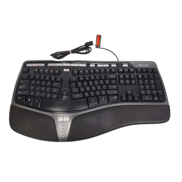 Microsoft Natural Ergonomic Computer Keyboard 4000 Black and Silver 2016